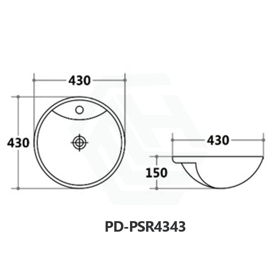 150mm Gloss Black Swan Stone Top Quartz with Semi-Recessed Basin