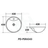 150mm Gloss Black Swan Stone Top Quartz with Semi-Recessed Basin