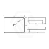 480x370x130mm Rectangle Gloss White Semi Recessed Ceramic Basin with One/NO Tap Hole Available