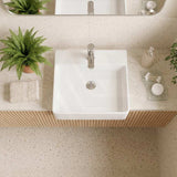 Rectangle Semi Recessed Ceramic Basin 505x420x130mm - Gloss White