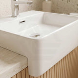 Rectangle Semi Recessed Ceramic Basin 505x420x130mm - Gloss White