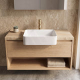 Rectangle Semi Recessed Ceramic Basin 602x375x130mmm - Gloss White
