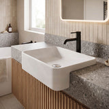Rectangle Semi Recessed Ceramic Basin 602x375x130mmm - Gloss White