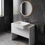 Rectangle Semi Recessed Ceramic Basin 602x375x130mmm - Gloss White