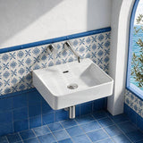 Poseidon Square Ceramic Above Counter/Wall Hung Basin Ultra Slim 420x420x120mm - Gloss White