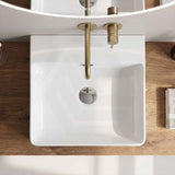 Poseidon Square Ceramic Above Counter/Wall Hung Basin Ultra Slim 420x420x120mm - Gloss White