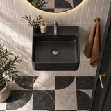 Above Counter / Wall Hung Ceramic Basin Square 420x420x120mm - Colours Available