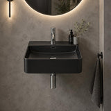 Above Counter / Wall Hung Ceramic Basin Square 420x420x120mm - Colours Available