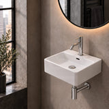 Above Counter / Wall Hung Ceramic Basin Square 420x420x120mm - Colours Available