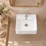 Above Counter / Wall Hung Ceramic Basin Square 420x420x120mm - Colours Available