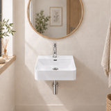 Above Counter / Wall Hung Ceramic Basin Square 420x420x120mm - Colours Available