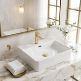 Above Counter / Wall Hung Rectangle Ceramic Basin One Tap Hole 500x420x120mm - Gloss White