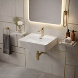 Above Counter / Wall Hung Rectangle Ceramic Basin One Tap Hole 500x420x120mm - Gloss White