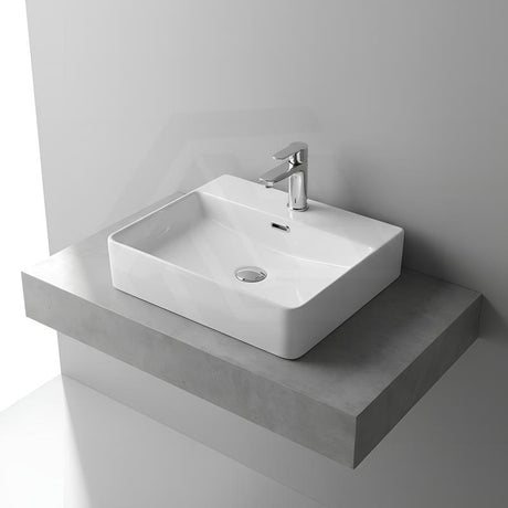Above Counter / Wall Hung Rectangle Ceramic Basin One Tap Hole 500x420x120mm - Gloss White