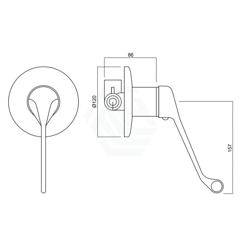 Chrome Solid Brass Wall Mixer With Extended Lever And Electroplating For Special Care Disabled