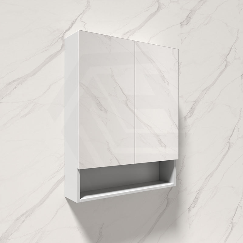 600/750/900/1200/1500mm Shaving Cabinet With Mirror PVC Board Wall Hung Storage Gloss White