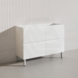 1200mm Bathroom Freestanding Vanity with Legs / Kickboard Gloss White Polyurethane PVC Cabinet ONLY & Ceramic Top Available