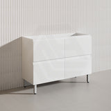 1200mm Bathroom Freestanding Vanity with Legs / Kickboard Gloss White Polyurethane PVC Cabinet ONLY & Ceramic Top Available