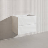 750mm Bathroom Wall Hung Vanity Polyurethane PVC Floor Cabinet ONLY & Ceramic Top Available - Gloss White