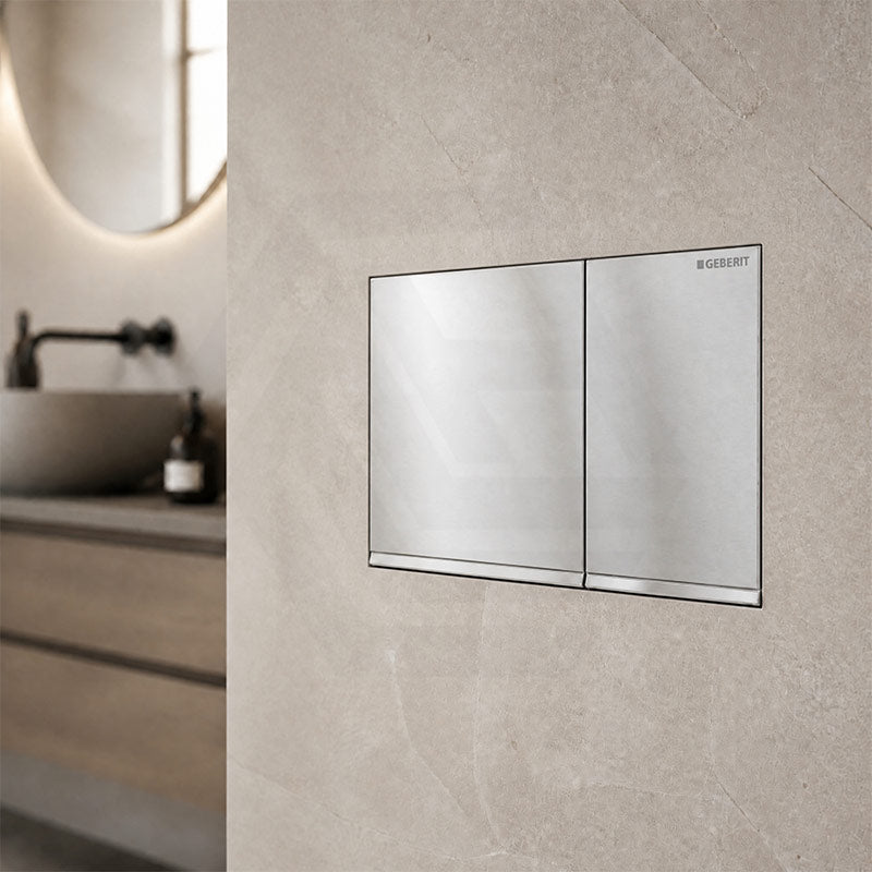 Geberit Sigma60GH Bright Chrome Trim & Frame Brushed Chrome Button for Concealed Cistern 115.640.GH.1