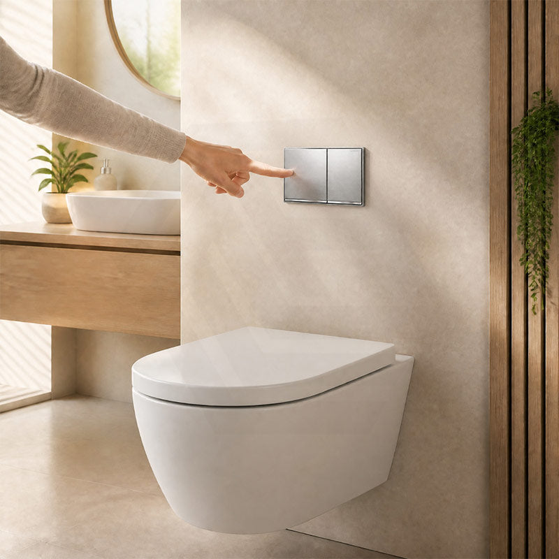 Geberit Sigma60GH Bright Chrome Trim & Frame Brushed Chrome Button for Concealed Cistern 115.640.GH.1
