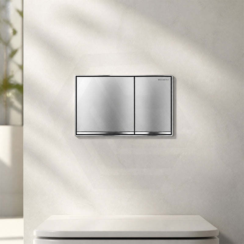 Geberit Sigma60GH Bright Chrome Trim & Frame Brushed Chrome Button for Concealed Cistern 115.640.GH.1