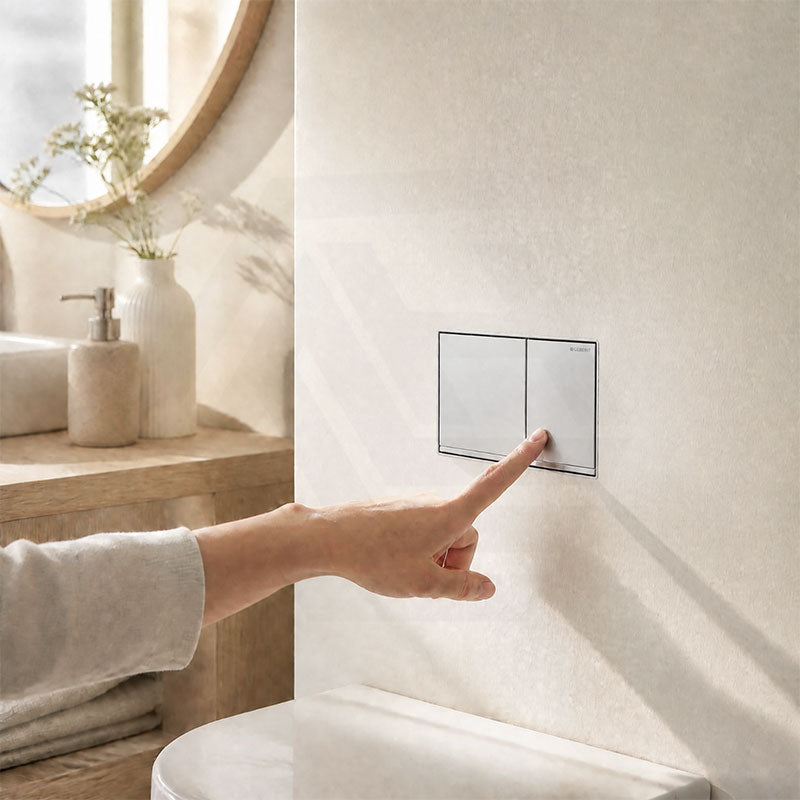 Geberit Sigma60GH Bright Chrome Trim & Frame Brushed Chrome Button for Concealed Cistern 115.640.GH.1