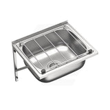 Stainless Steel Cleaners Sink with Wall Brackets and Grate