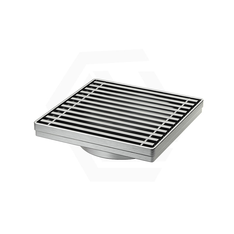 110x110mm Chrome Floor Grate Waste Square 80mm Outlet
