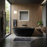 Full Oval Bathtub Freestanding Acrylic NO Overflow 1500/1700mm - Matt Black