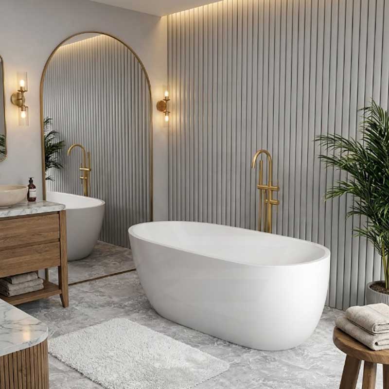 Veda Freestanding Acrylic Bathtub NO Overflow 1690x775x595mm - Variant Colour