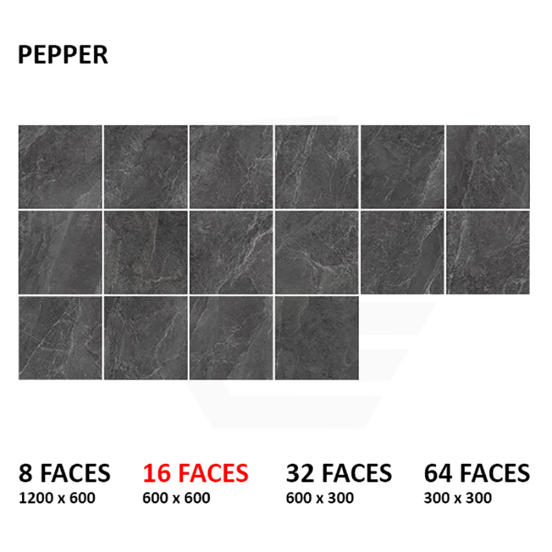Capri Pepper Surface Tec Stone Look Dark Grey 300/600/1200mm Tile