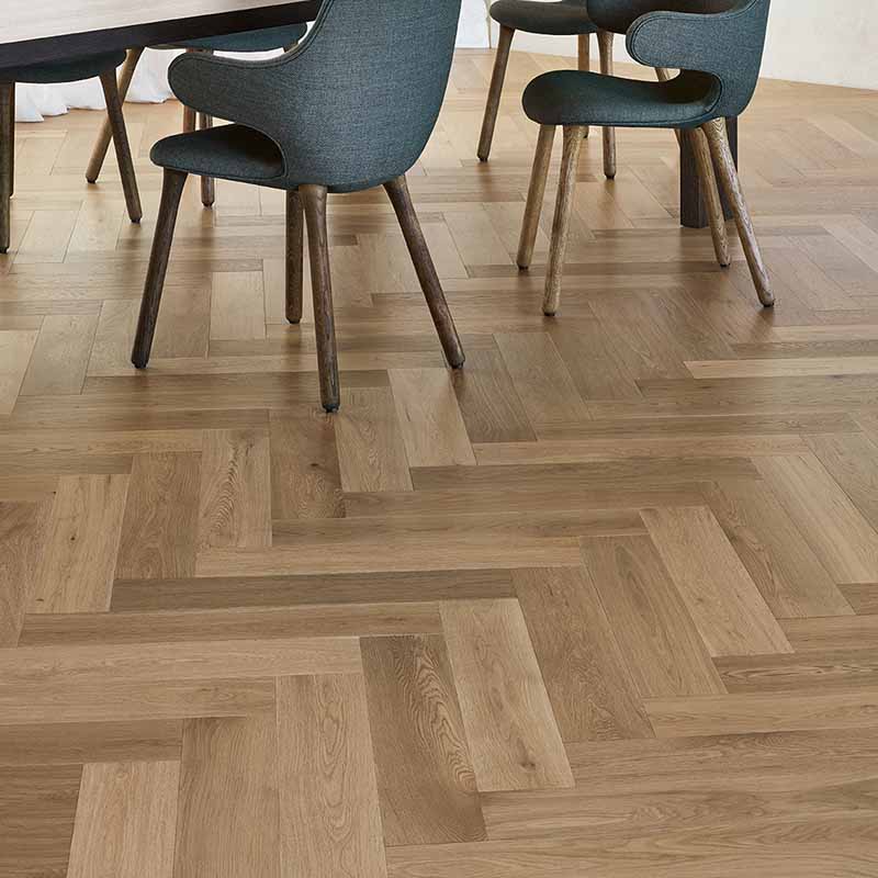 Preference Floors De Marque European Oak Herringbone Latte T&G 21mm Engineered Flooring