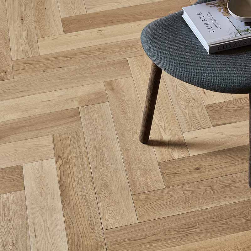 Preference Floors De Marque European Oak Herringbone Latte T&G 21mm Engineered Flooring