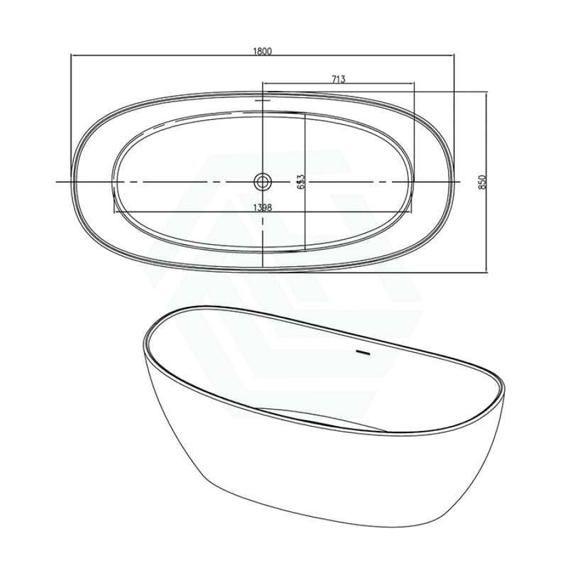 Pietra Bianca 1630/1800Mm Maria Rolled Edged Multi - Colour Freestanding Stone Bathtub With