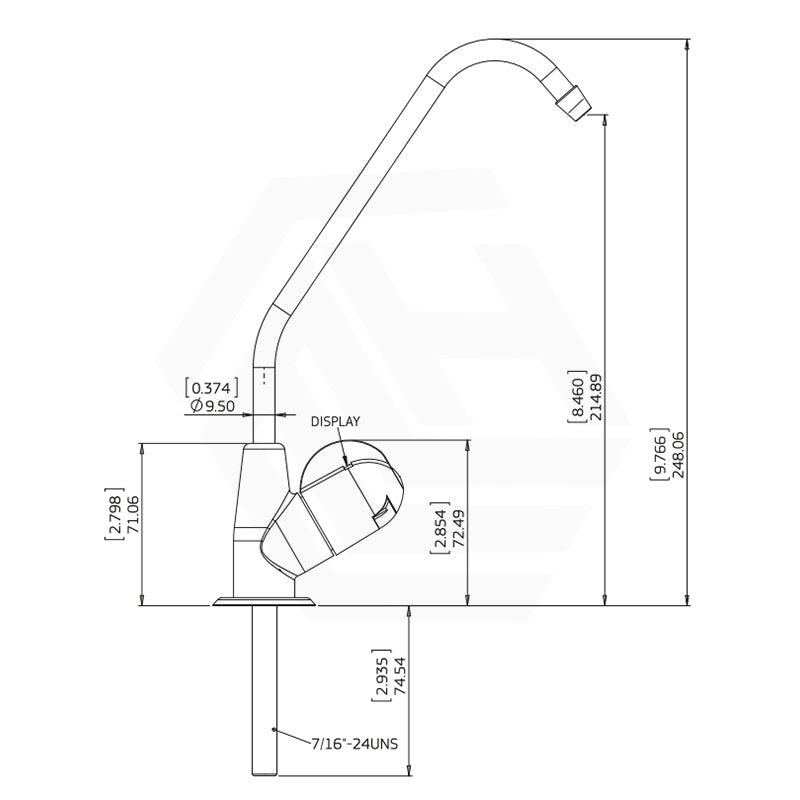 Puretec Long Reach Chrome ¼ Turn Filter Tap for Kitchen, Filter System Available