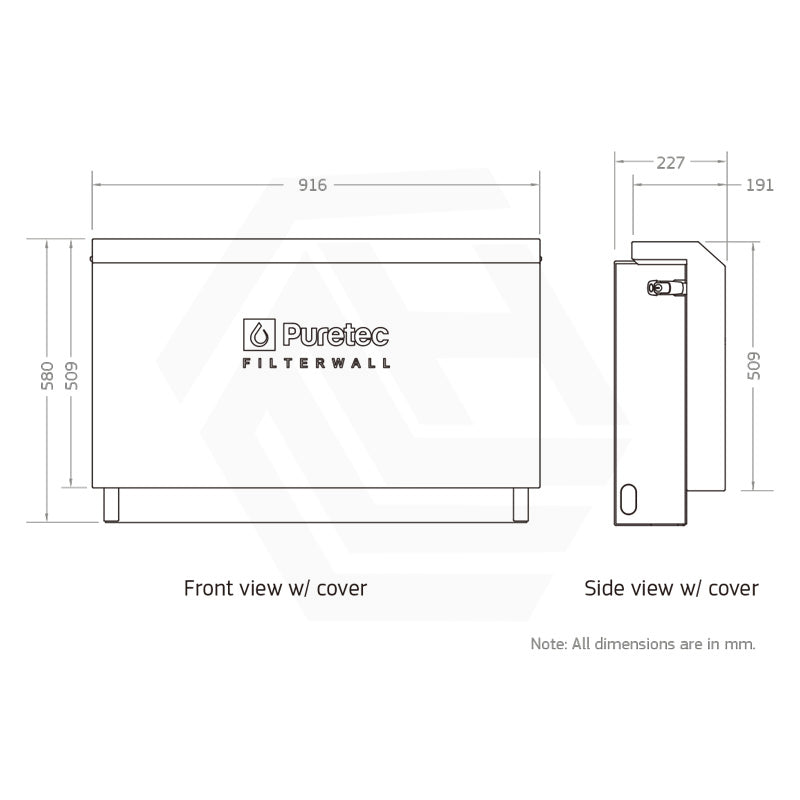 Puretec FilterWall Freestanding 3 Stage Whole House Filtration System 30 L/min With ScaleProtect™ & Plumbed Bypass Available In 4 Colors Filter Cover