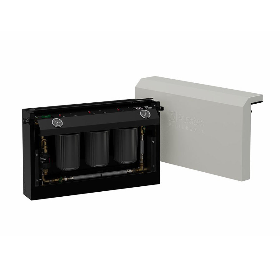 Puretec FilterWall Freestanding 3 Stage Whole House Filtration System 30 L/min With ScaleProtect™ & Plumbed Bypass Available In 4 Colors Filter Cover