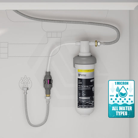 Puretec Long Reach Chrome ¼ Turn Filter Tap for Kitchen, Tubing Kit and Filter System Available
