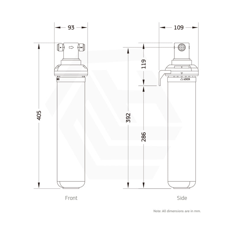 Puremix Z6 High Flow Inline Undersink Filter System