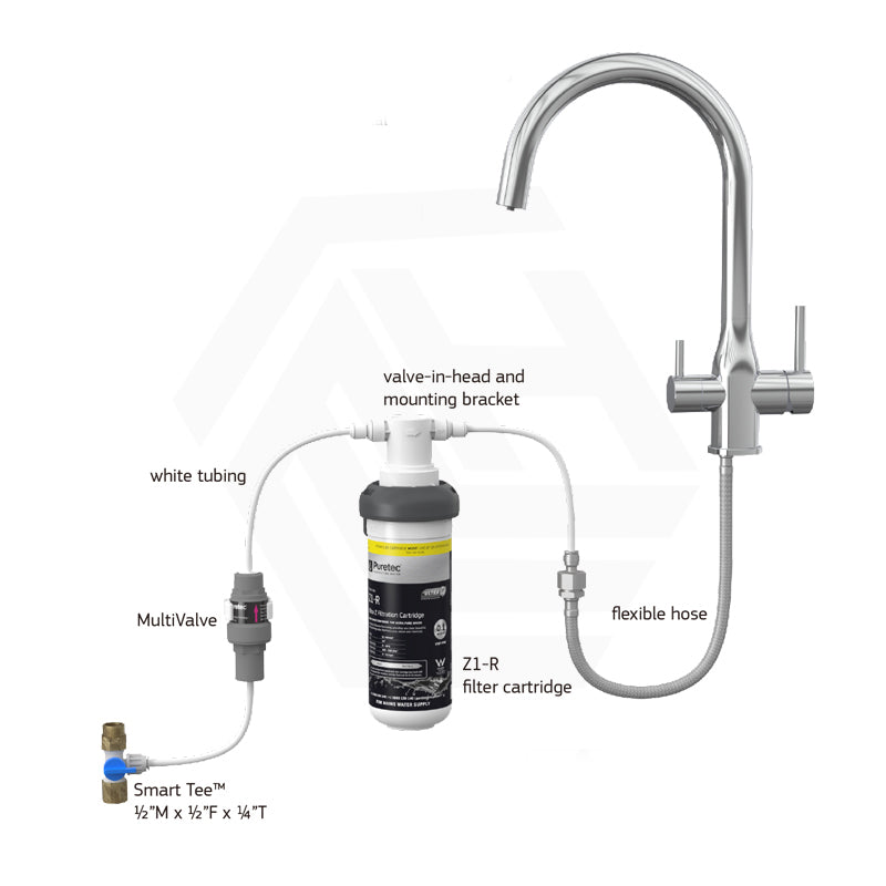 Puretec Tripla Elite-10 High Loop 3-Way Kitchen Mixer Tap with Water Filter Variant Colour Available
