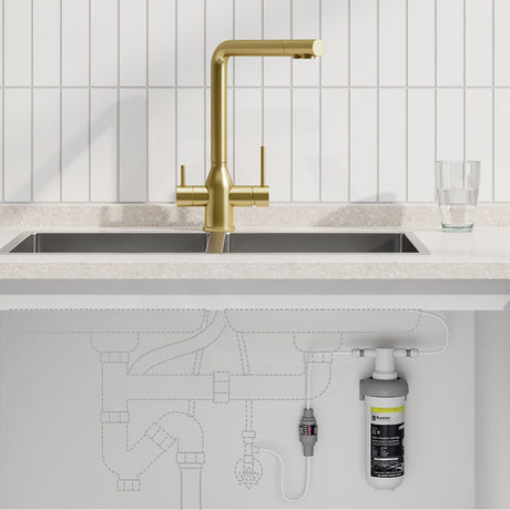 Puretec Tripla Elite-20 L-Shape 3-Way Kitchen Mixer Tap with Water Filter Variant Colour Available