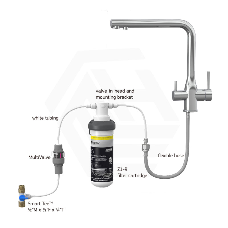 Puretec Tripla Elite-20 L-Shape 3-Way Kitchen Mixer Tap with Water Filter Variant Colour Available