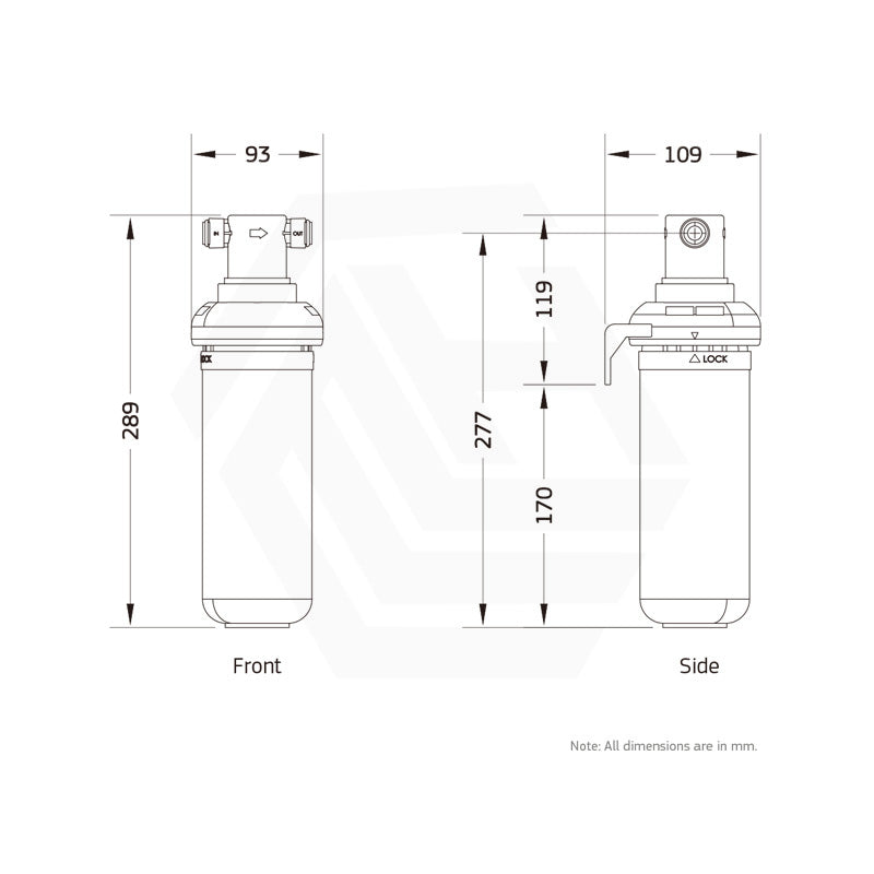 Puretec Z1 & Z6 Three Stage Undersink 0.1 Micron Water Filter System