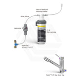 Puretec Tripla Chrome T1 3-Way Mixer Tap with Quick Twist Undersink Filter System