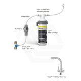 Puretec Tripla Chrome T3 3-Way Mixer Tap with Quick Twist Undersink Filter System