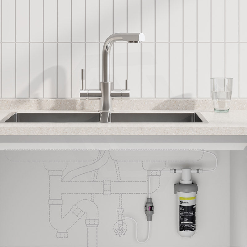 Puretec Tripla Chrome T3 3-Way Mixer Tap with Quick Twist Undersink Filter System