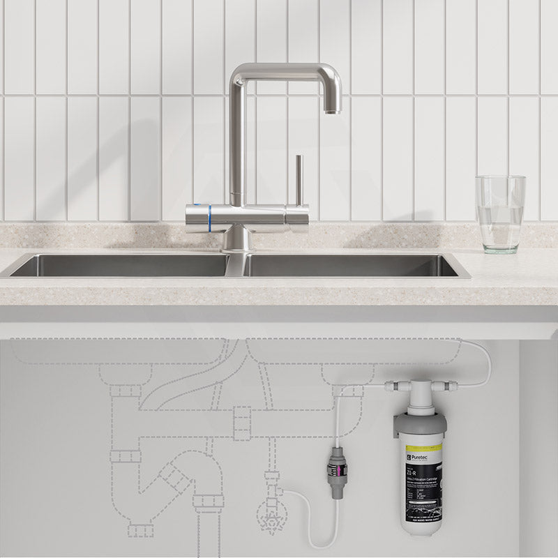 Puretec Tripla Chrome T5 3-Way Mixer Tap with Quick Twist Undersink Filter System
