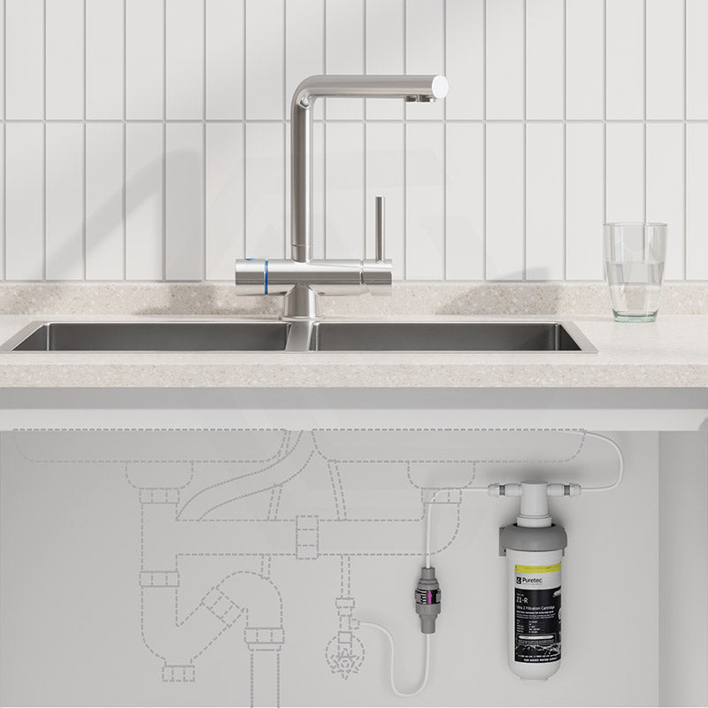 Puretec Tripla Chrome T6 3-Way Mixer Tap with Quick Twist Undersink Filter System
