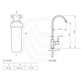Puretec Z Series Chrome Long Reach Designer Mixer Tap with Quick-Twist Undersink Drinking Water Filter System